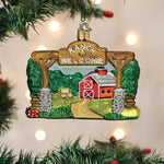 Old World Christmas Our Ranch Ornament - hand-blown glass Christmas tree ornament