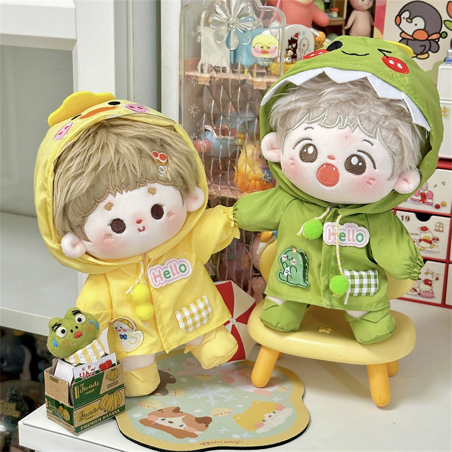 10cm20cm Cotton Doll Outfit Set Cute Animal Outdoor Raincoat