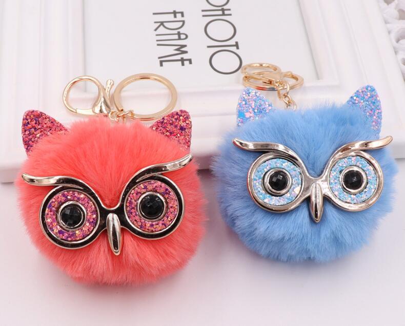 Lovely Owl Plush Doll Kids Favors Fur Ball Key Chain - Cindi Book