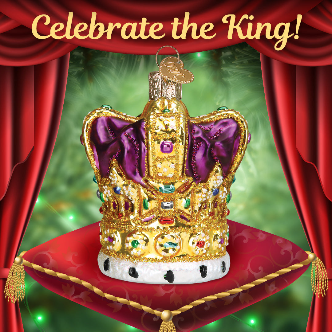 Old World Christmas King's Crown Ornament - hand-blown glass Christmas tree ornament (view 6)