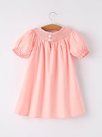 Rylee Faith Designs - Girls Horse Smocking Embroidered Coral Dress - alternate view 2