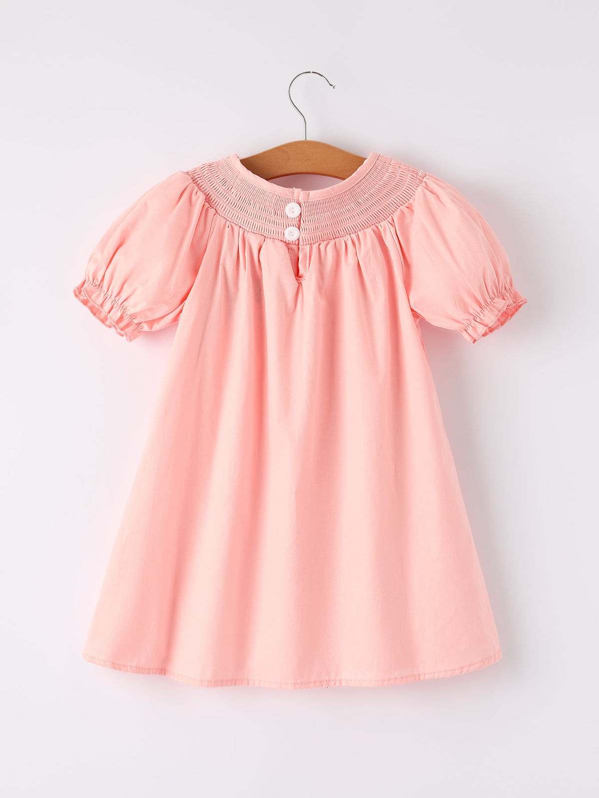 Rylee Faith Designs - Girls Horse Smocking Embroidered Coral Dress - alternate view 2