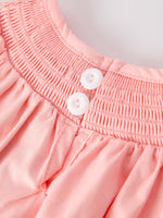 Rylee Faith Designs - Girls Horse Smocking Embroidered Coral Romper - alternate view 5