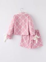 Rylee Faith Designs - Mommy & me Autumn Check Bow Girls Lapel Pajamas - alternate view 8