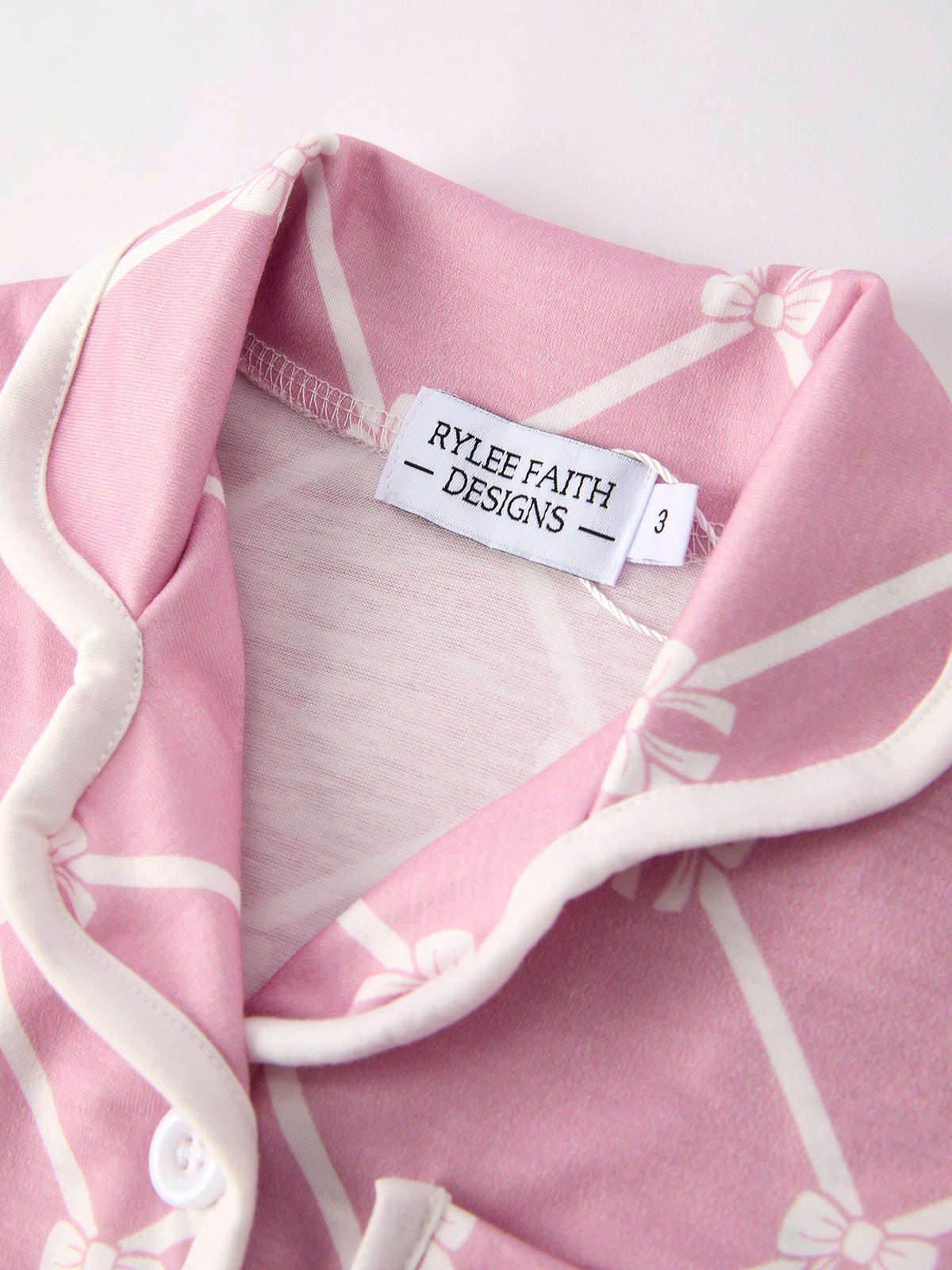Rylee Faith Designs - Mommy & me Autumn Check Bow Girls Lapel Pajamas - alternate view 10