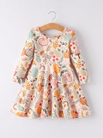 Rylee Faith Designs - Fall Thanksgiving Pumpkin Leaf Print Dress - alternate view 7