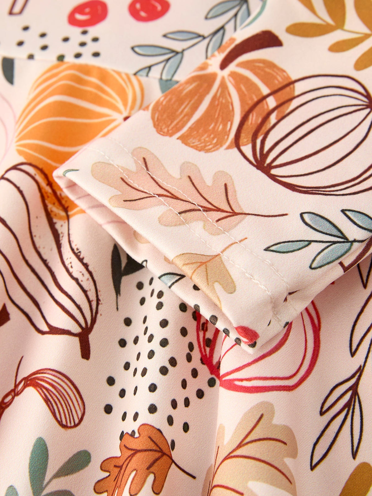 Rylee Faith Designs - Fall Thanksgiving Pumpkin Leaf Print Dress - alternate view 9