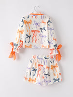 Rylee Faith Designs - Halloween Mommy and Me Bow Print Pajama Set - alternate view 12