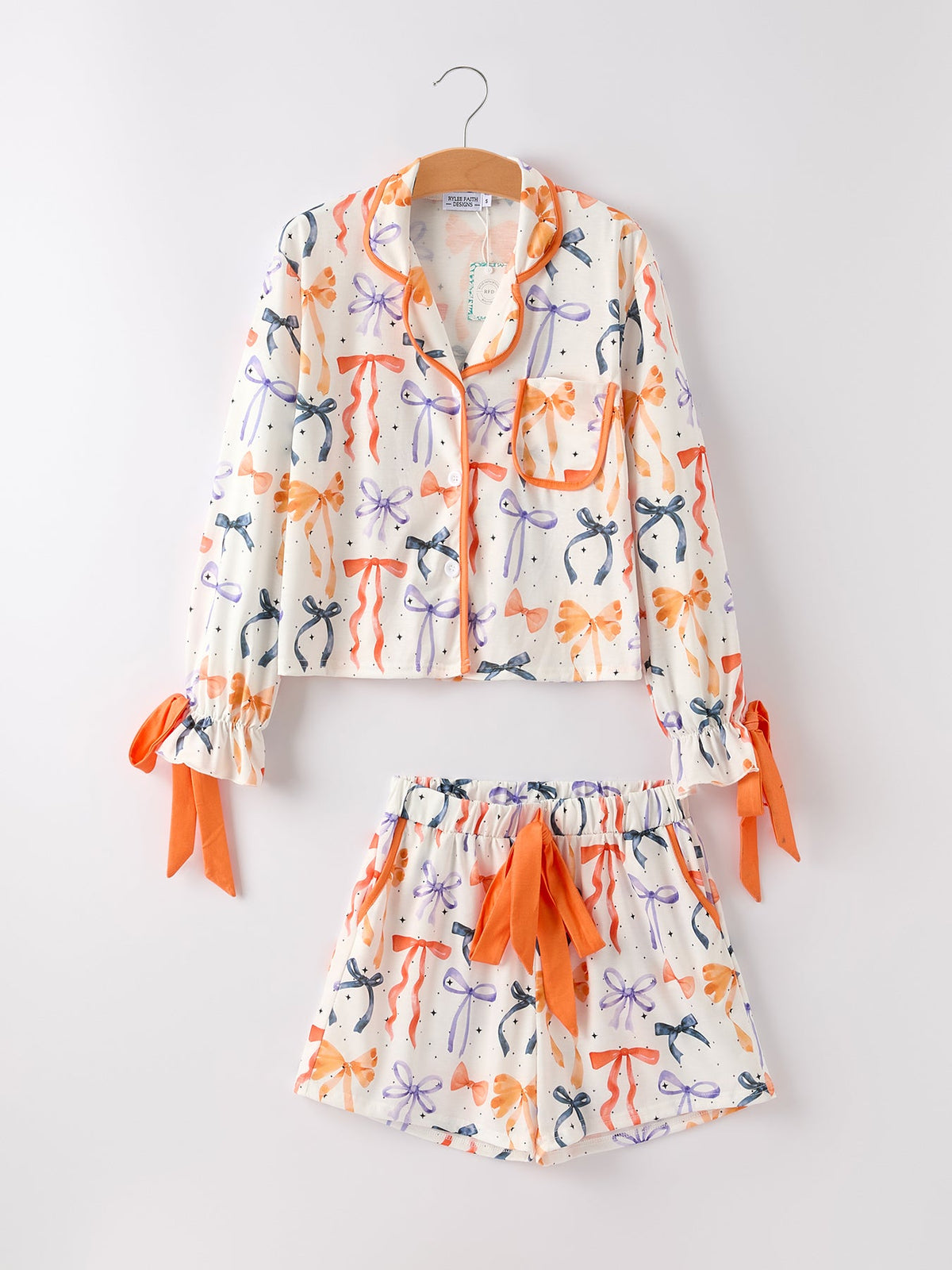 Rylee Faith Designs - Halloween Mommy and Me Bow Print Pajama Set - alternate view 10