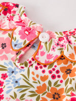 Rylee Faith Designs - Fall Halloween & Thanksgiving Pumpkin Bow Smock Embroidered Floral Baby Girl Romper - alternate view 10