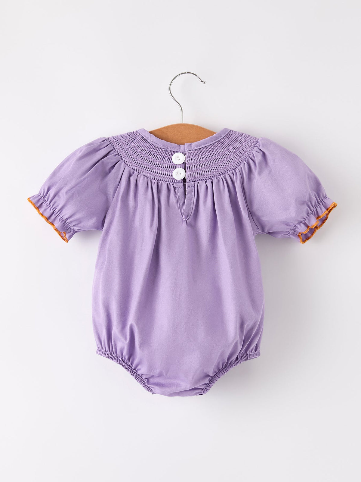 Rylee Faith Designs - Purple Halloween Smock Embroidery Baby Girl Romper - alternate view 2