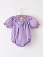 Rylee Faith Designs - Purple Halloween Smock Embroidery Baby Girl Romper - alternate view 2