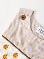 Rylee Faith Designs - Fall Halloween & Thanksgiving Pumpkin Smock Embroidered Boys Romper - alternate view 13