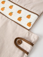 Rylee Faith Designs - Fall Halloween & Thanksgiving Pumpkin Smock Embroidered Boys Romper - alternate view 14