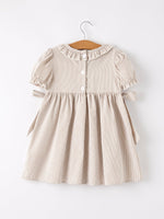 Rylee Faith Designs - Fall Thanksgiving Pumpkin Embroidery Smock Plaid Girls Dress - alternate view 12