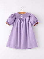 Rylee Faith Designs - Purple Halloween Smock Embroidery Baby Girl Dress - alternate view 2