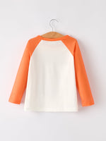 Rylee Faith Designs - Thanksgiving Pumpkin Letters Print Long Sleeve Boys Top - alternate view 2