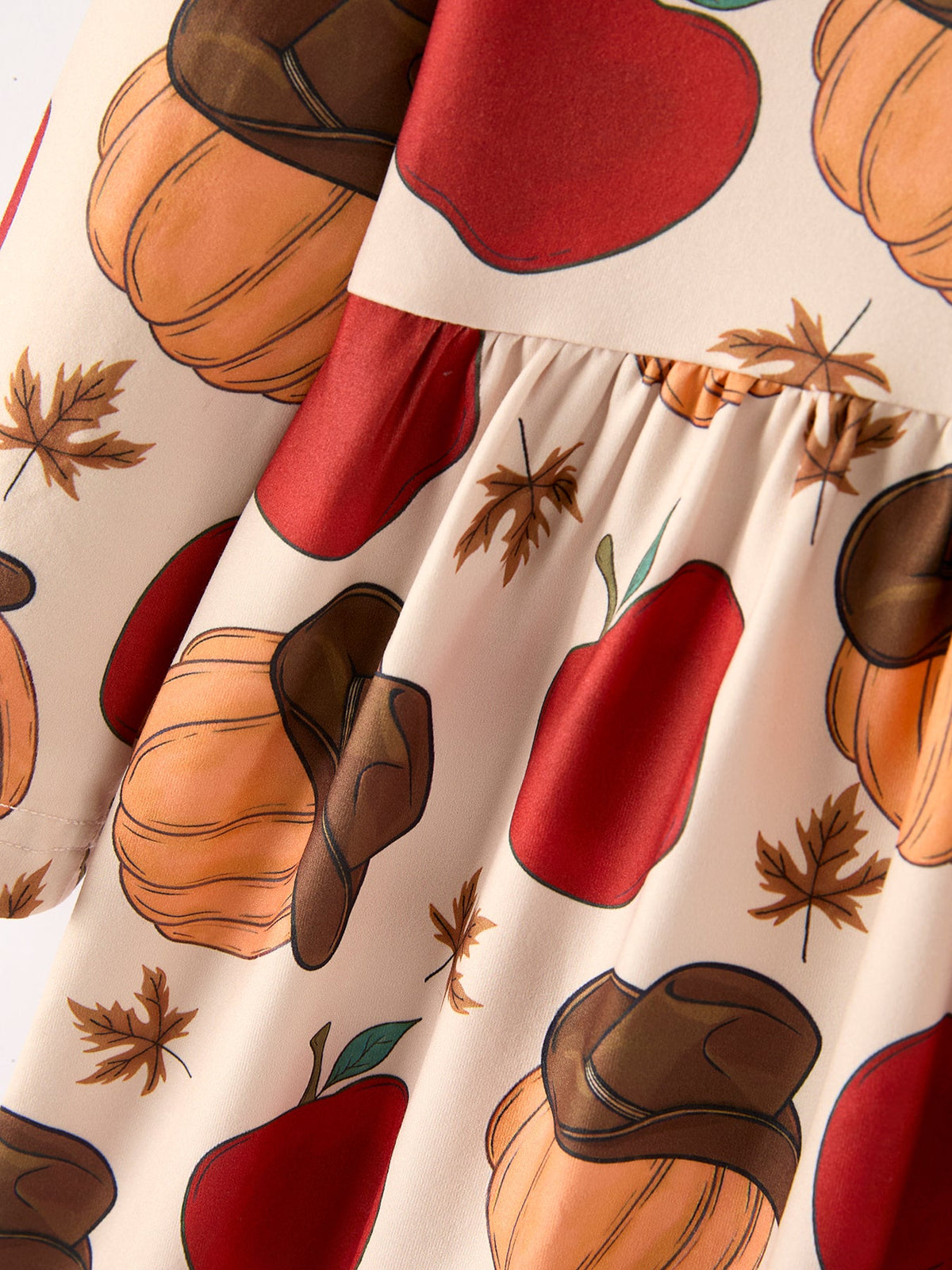 Rylee Faith Designs - 2 Piece Thanksgiving Pumpkin Stripe Print Girls Dress Set - alternate view 4