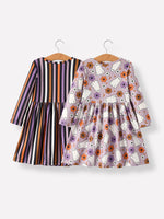 Rylee Faith Designs - 2 Piece Halloween Ghost Striped Girls Dress Set - alternate view 2