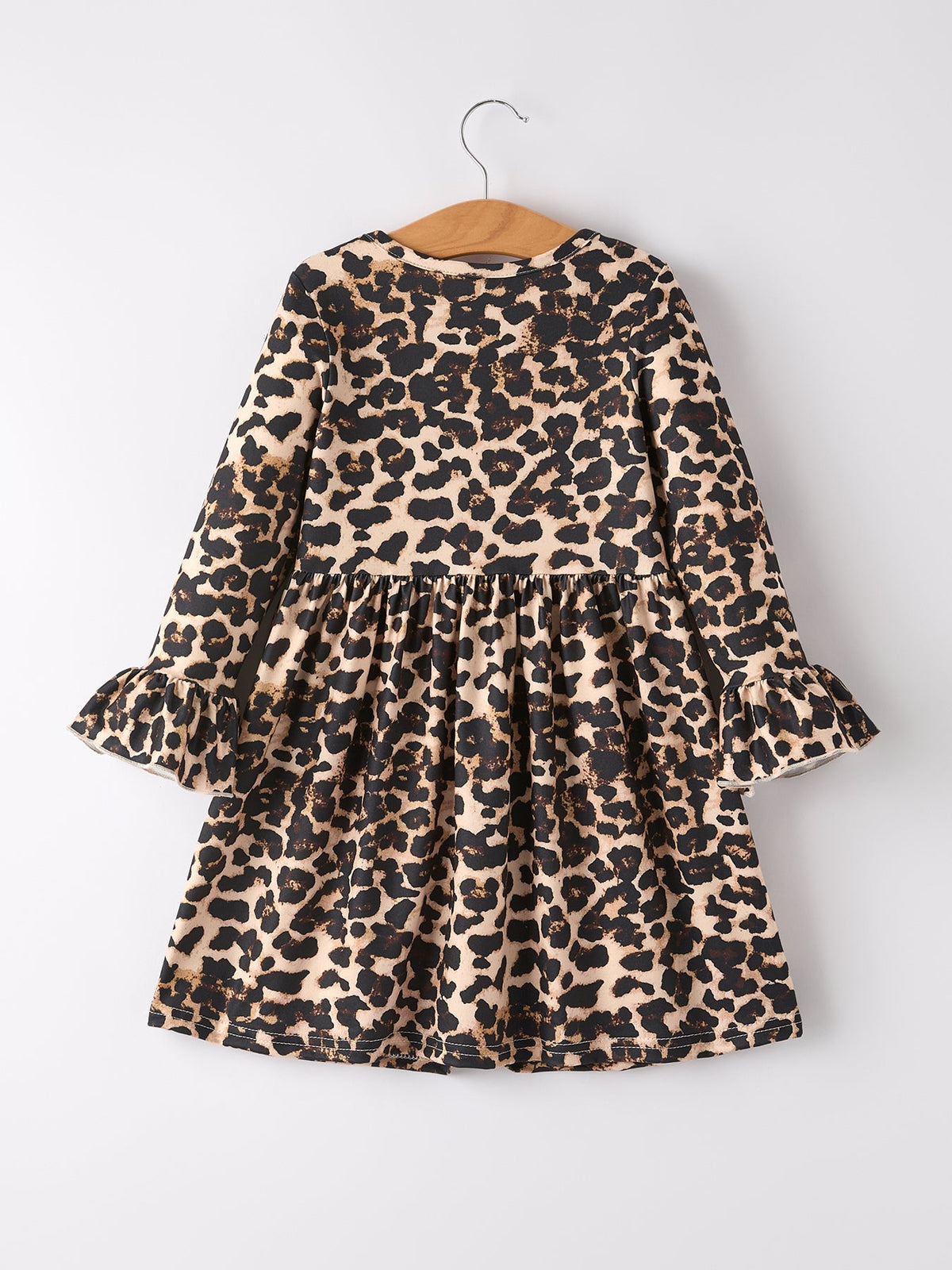 Rylee Faith Designs - Fall Pumpkin Leopard Print Autumn Girls Ruffle Two-Piece Dress - alternate view 3