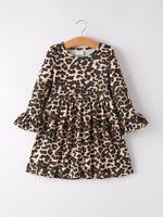 Rylee Faith Designs - Fall Pumpkin Leopard Print Autumn Girls Ruffle Two-Piece Dress - alternate view 4