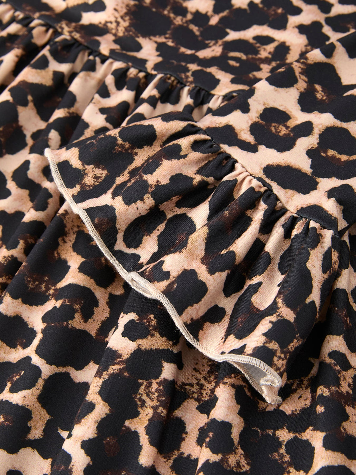 Rylee Faith Designs - Fall Pumpkin Leopard Print Autumn Girls Ruffle Two-Piece Dress - alternate view 6