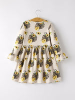 Rylee Faith Designs - Fall Pumpkin Leopard Print Autumn Girls Ruffle Two-Piece Dress - alternate view 9