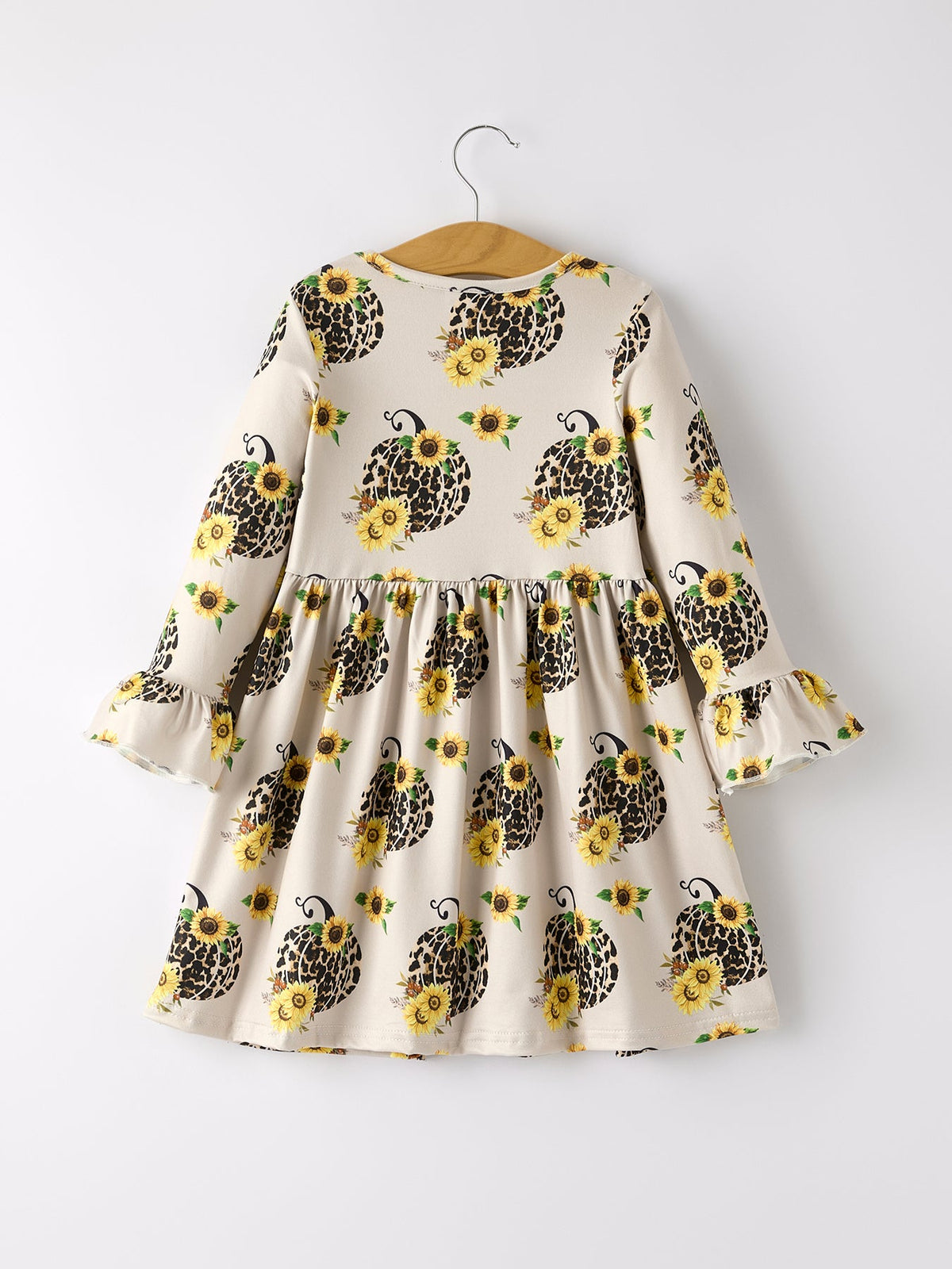 Rylee Faith Designs - Fall Pumpkin Leopard Print Autumn Girls Ruffle Two-Piece Dress - alternate view 9