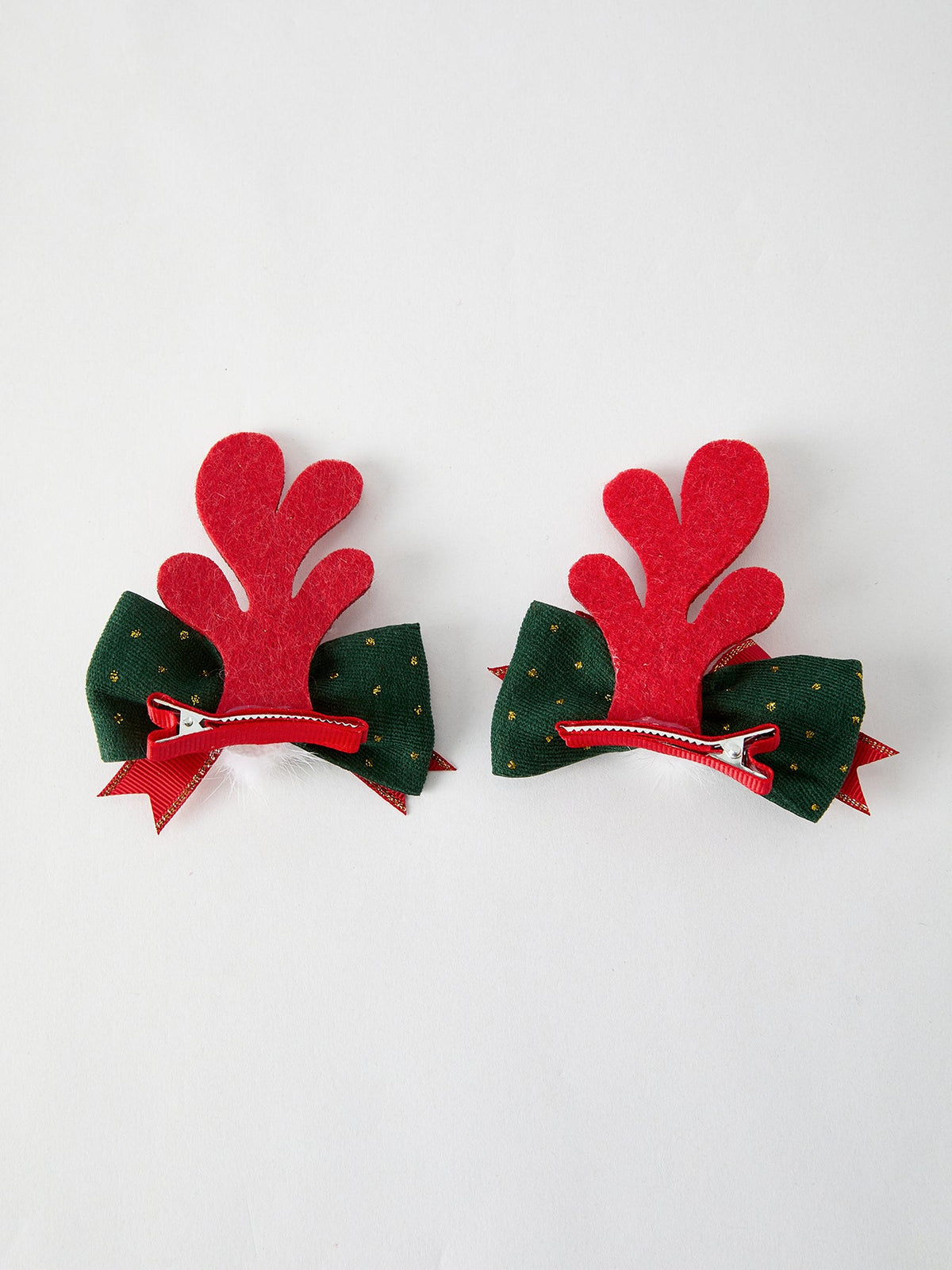 Rylee Faith Designs - Christmas Elk Pom Pom Girls Hair Clip - alternate view 2