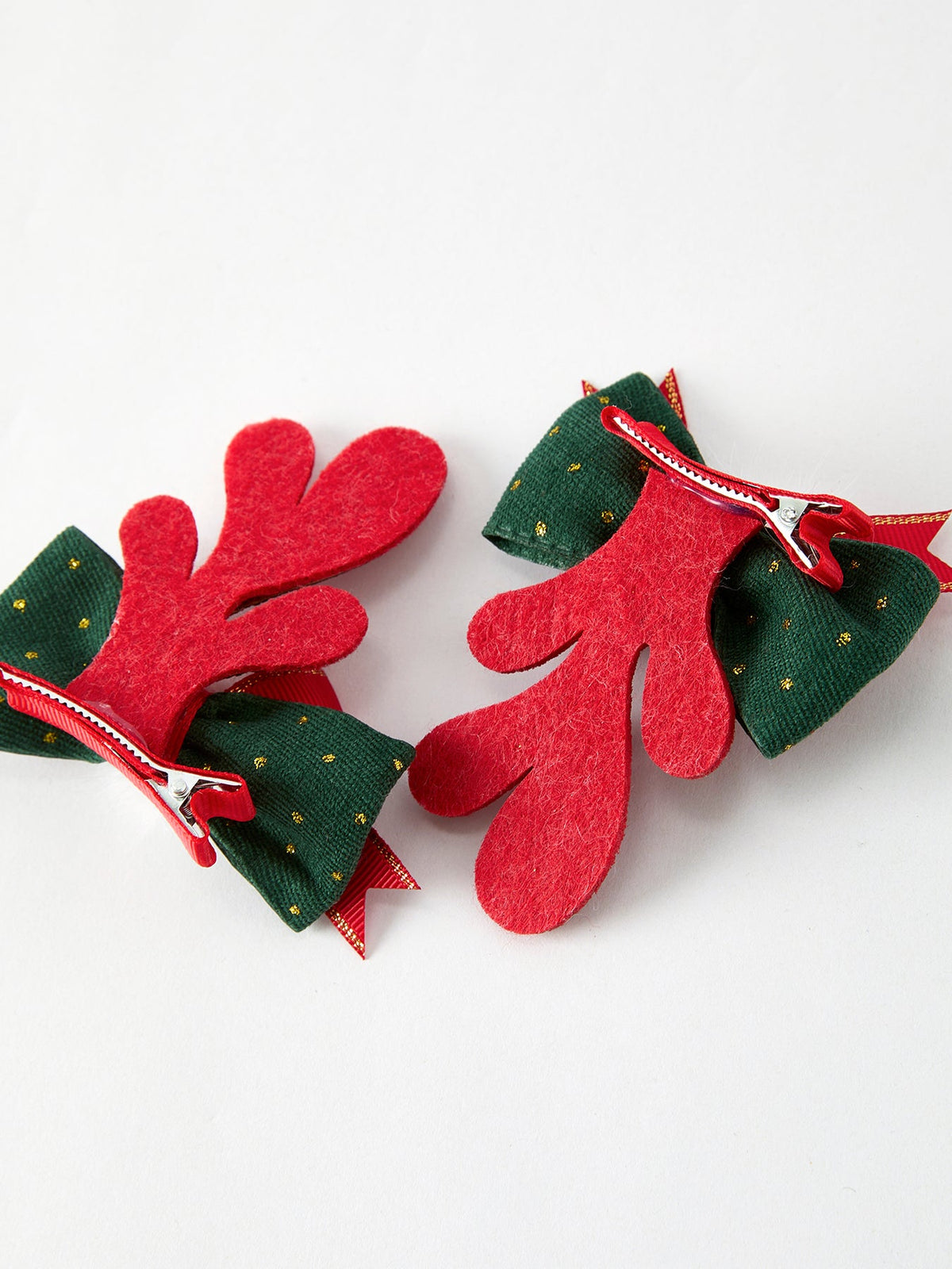Rylee Faith Designs - Christmas Elk Pom Pom Girls Hair Clip - alternate view 5