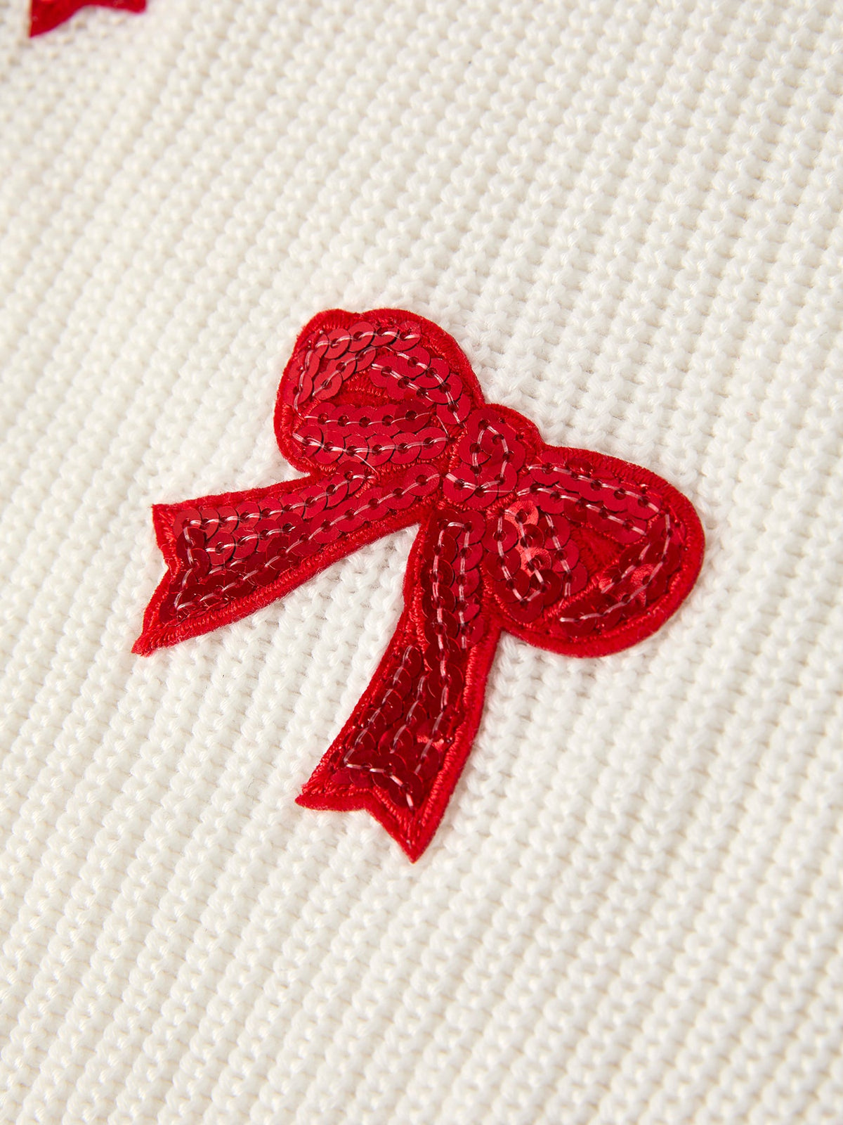 Rylee Faith Designs - Mommy & Me Winter Girls Bow Sequins Pullover Sweater - alternate view 12