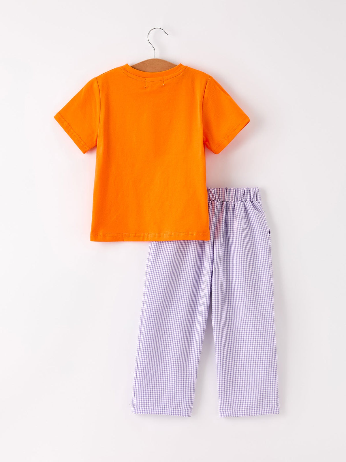Rylee Faith Designs - Fall Halloween Purple Balloon Pumpkin Cat Smock Embroidery Boy Set - alternate view 2