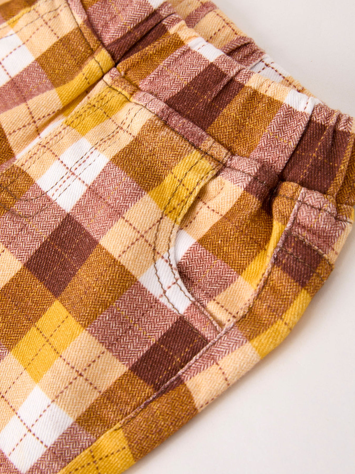 Rylee Faith Designs - Fall Thanksgiving Brown Plaid Bow Trousers - alternate view 3
