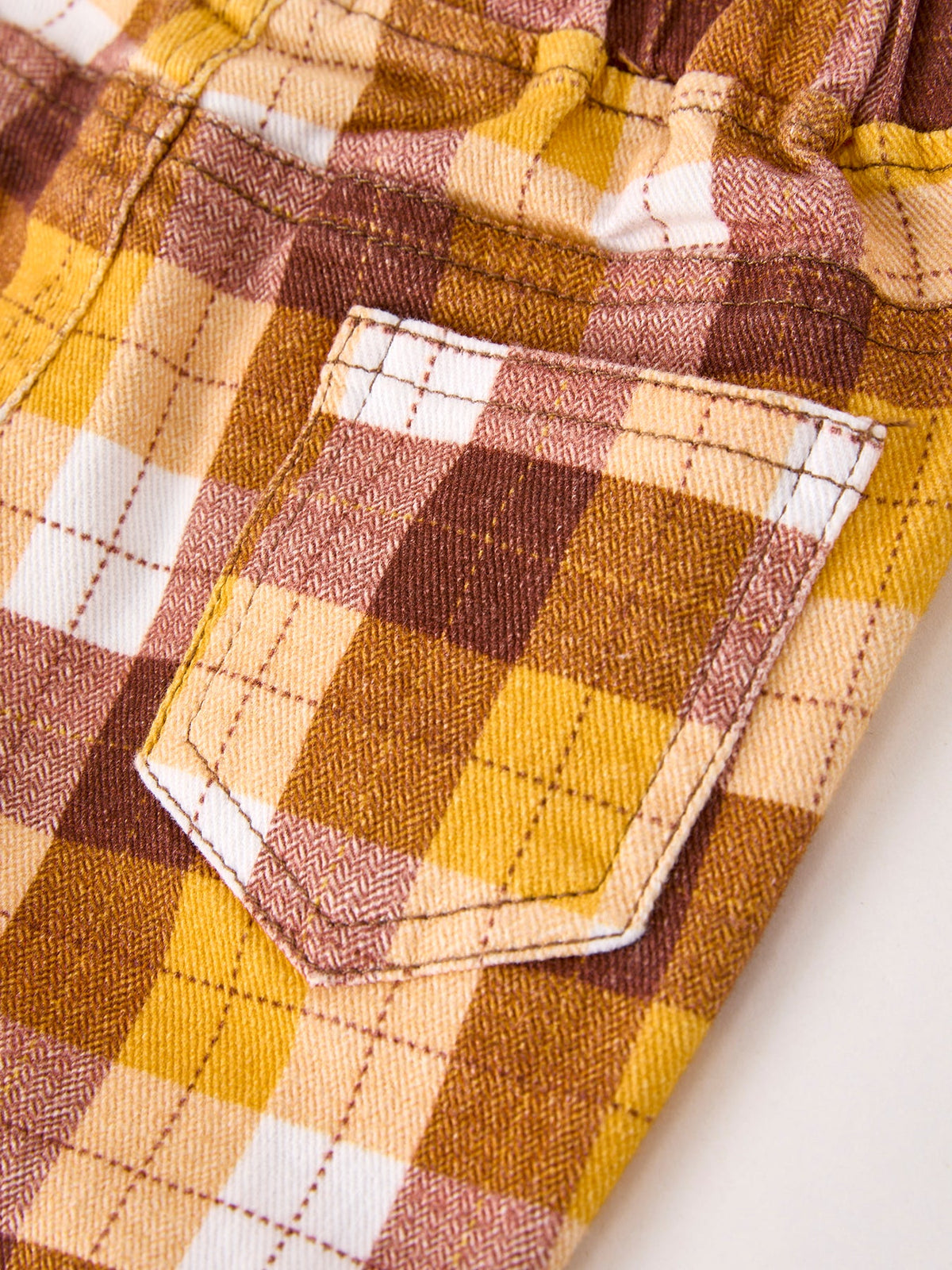 Rylee Faith Designs - Fall Thanksgiving Brown Plaid Bow Trousers - alternate view 5