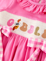 Rylee Faith Designs - Fall Thanksgiving& Halloween "GOBBLE" Smock Embroidery Baby Girl Dress - alternate view 9