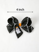 Rylee Faith Designs - Halloween Ghost Embroidered Black Bow Hairpin - alternate view 3