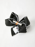 Rylee Faith Designs - Halloween Ghost Embroidered Black Bow Hairpin - alternate view 4