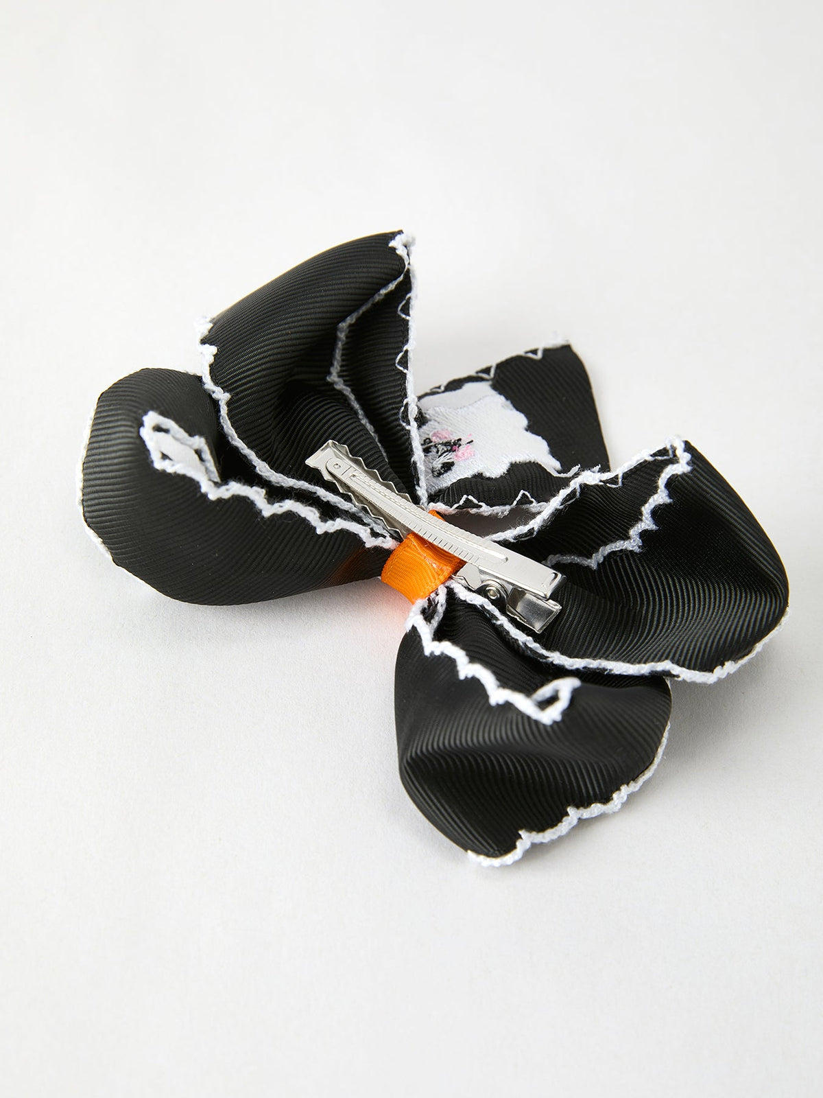 Rylee Faith Designs - Halloween Ghost Embroidered Black Bow Hairpin - alternate view 5