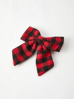 Rylee Faith Designs - Winter Christmas Plaid Bow Hair Clip - alternate view 3
