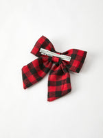 Rylee Faith Designs - Winter Christmas Plaid Bow Hair Clip - alternate view 4