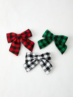 Rylee Faith Designs - Winter Christmas Plaid Bow Hair Clip