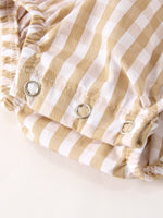 Rylee Faith Designs - Fall Thanksgiving Lapel Plaid Chick Embroidery Smocking Bow Baby Girls Romper - alternate view 10