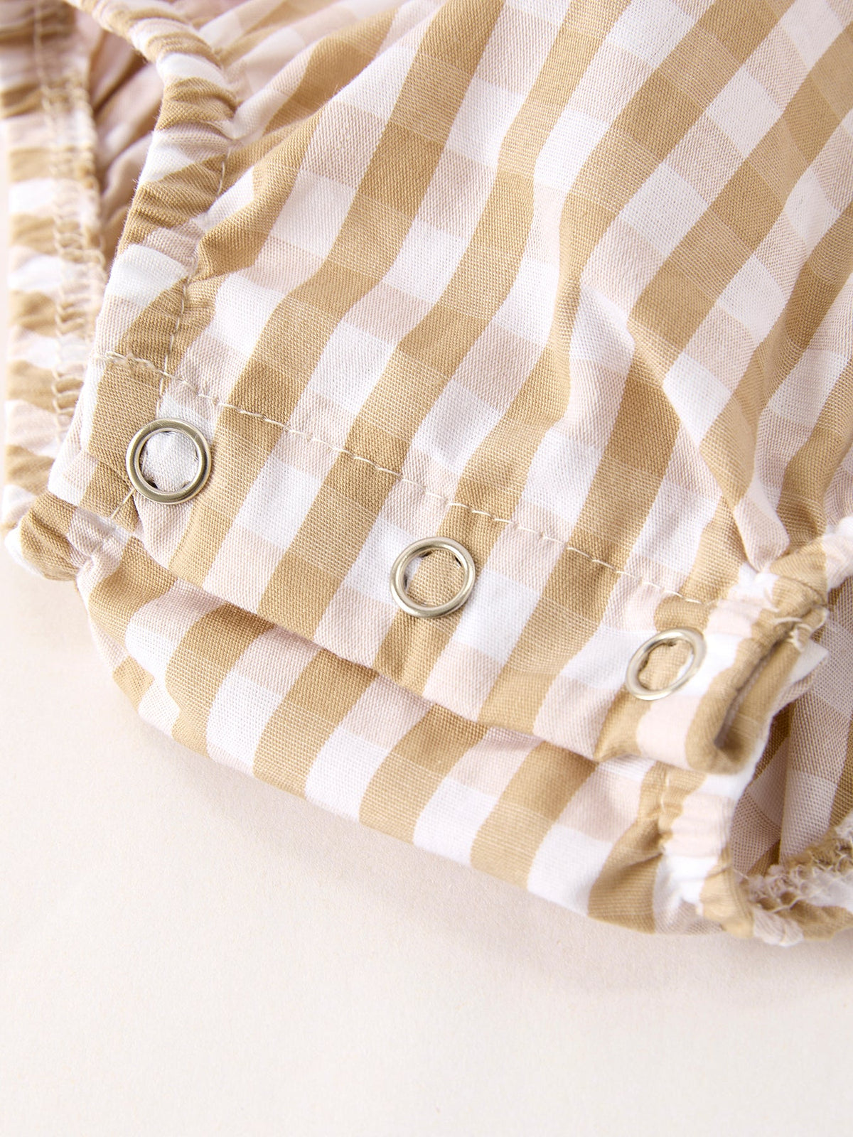 Rylee Faith Designs - Fall Thanksgiving Lapel Plaid Chick Embroidery Smocking Bow Baby Girls Romper - alternate view 10