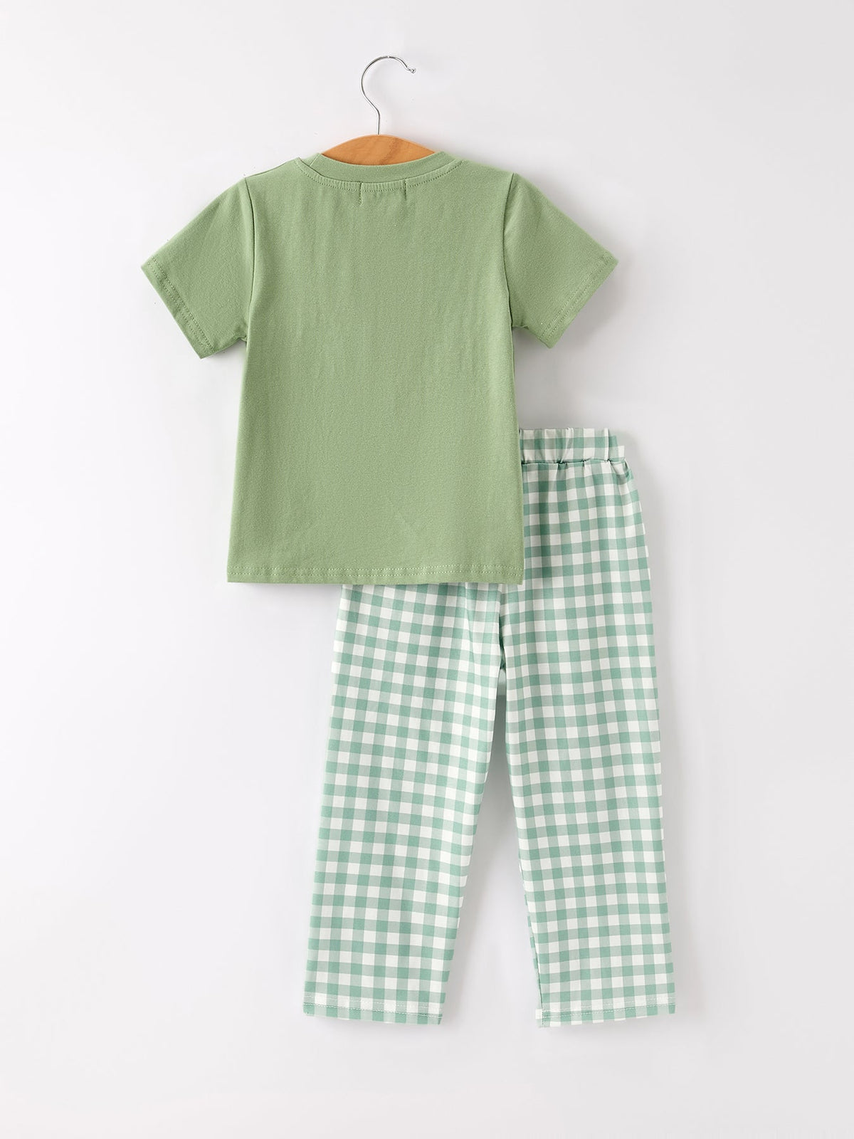Rylee Faith Designs - Fall Thanksgiving Turkey Smock Embroidered Green Plaid Boys 'Set - alternate view 11