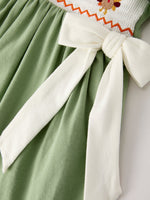 Rylee Faith Designs - Fall Thanksgiving Chicken Smock Embroidered Green Baby Girl Dress - alternate view 10