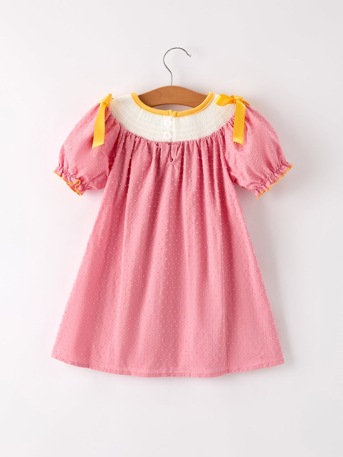Rylee Faith Designs - Fall Thanksgiving Turkey Leaf Embroidery Smocking Bow Girls Dress - alternate view 2