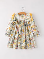 Rylee Faith Designs - Fall Embroidery Smocking Bow Floral Leaf Baby Girls Dress - alternate view 7