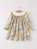 Rylee Faith Designs - Fall Embroidery Smocking Bow Floral Leaf Baby Girls Dress - alternate view 8