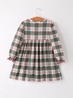 Rylee Faith Designs - Christmas Embroidery Smocking Bow Plaid Girls Dress - alternate view 6