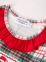 Rylee Faith Designs - Christmas Embroidery Smocking Bow Plaid Girls Dress - alternate view 7